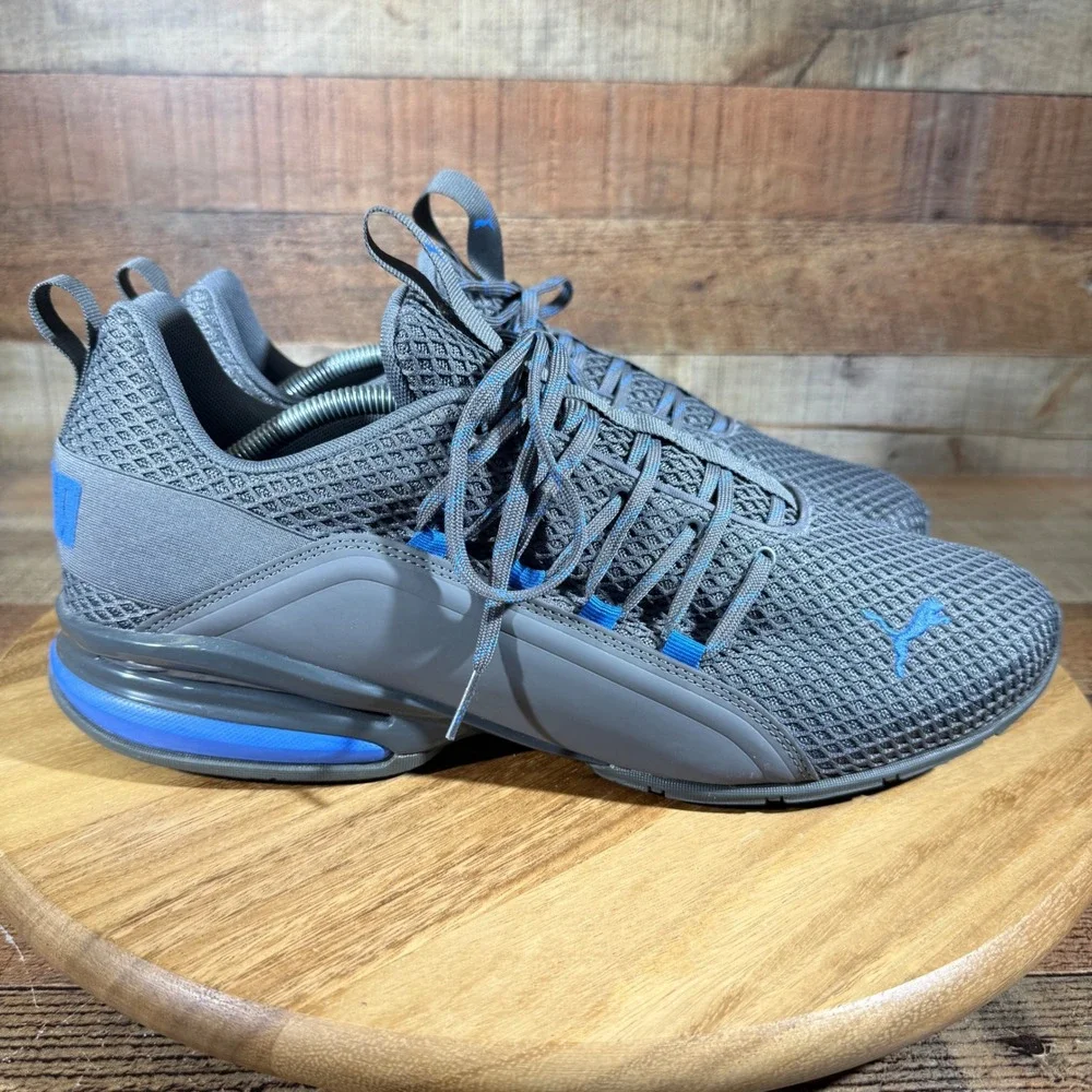 Puma Sneakers Mens 13 Grey Axelion Spark Running Shoes 193481-02 Mesh Athletic
